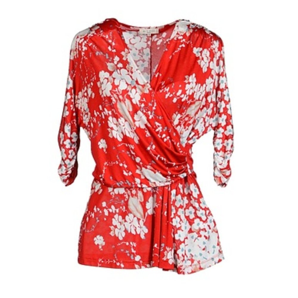 NWT Etro floral tunic blouse red/white size 48
